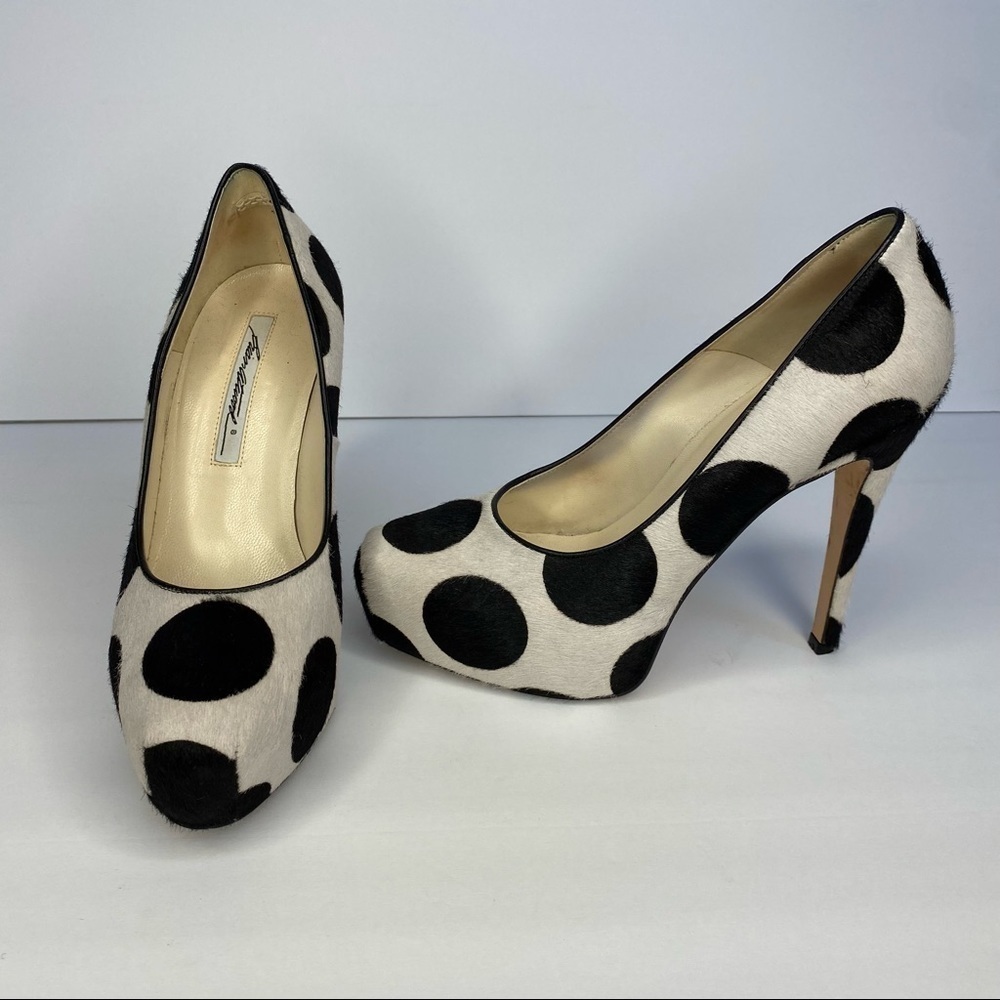 𝅺BRIAN Atwood Pony-skin Polka Dot Heels